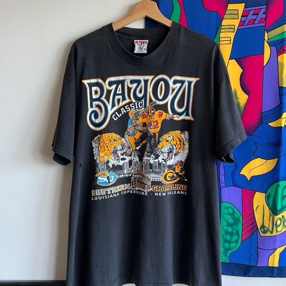 Vintage 90s HBCU Bayou Louisiana Football Tee Size XL - Picture 1 of 6